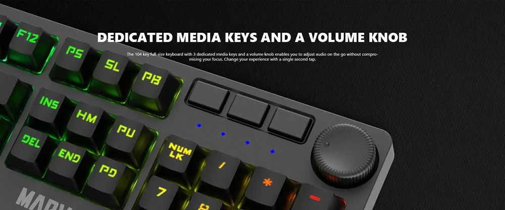 Klaviatūra Klav.Marvo KG954 mėlynas switch