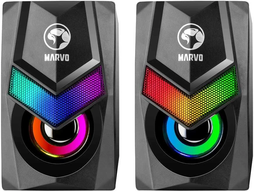 Kompiuterio kolonėlės Marvo SG-118 multimedijos garsiakalbiai LED / 6W / RGB
