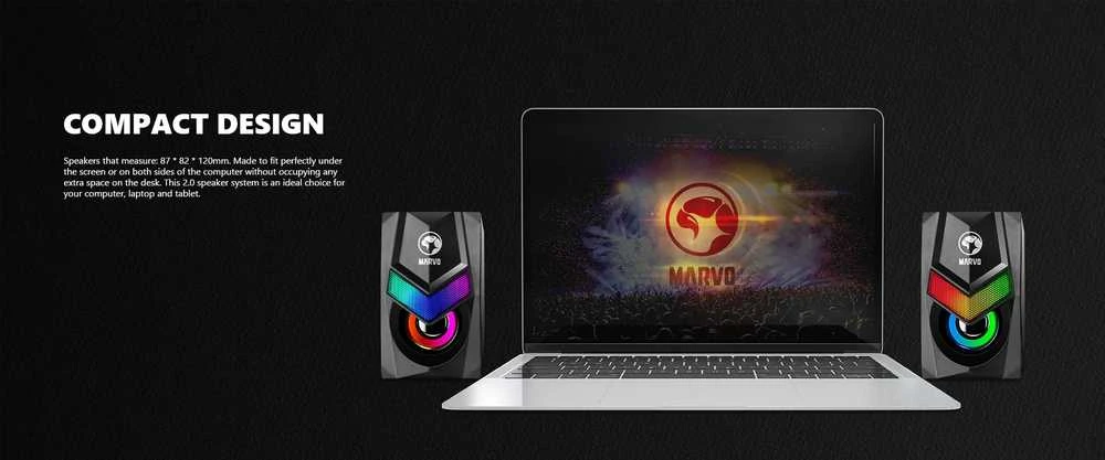 Kompiuterio kolonėlės Marvo SG-118 multimedijos garsiakalbiai LED / 6W / RGB
