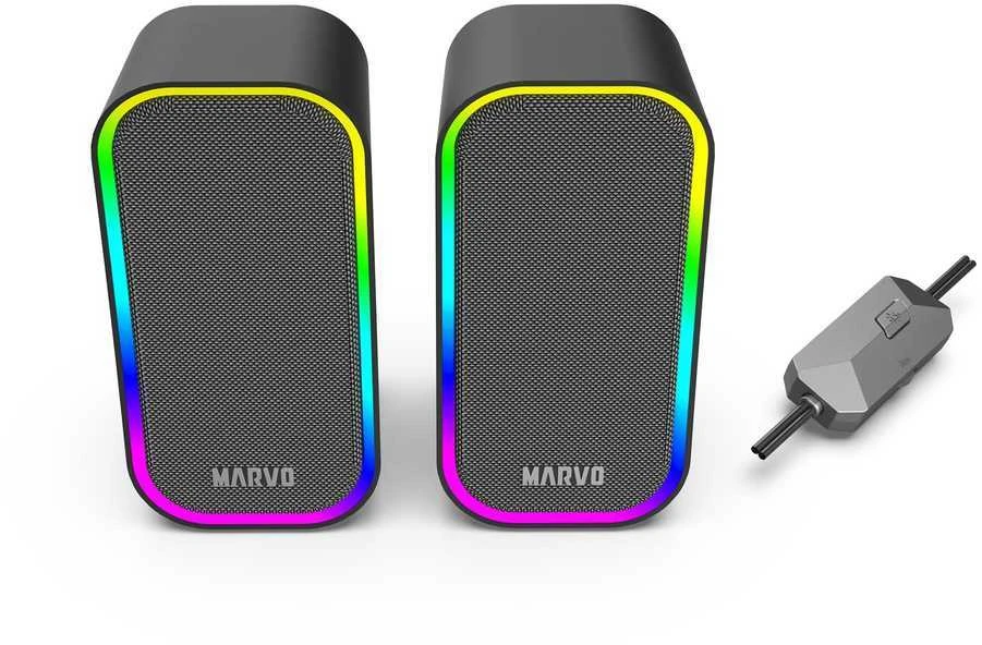 Kompiuterio kolonėlės Marvo SG-225 Havoc 20 2.0 Stereo RGB žaidimų kolonėlės | Juodos