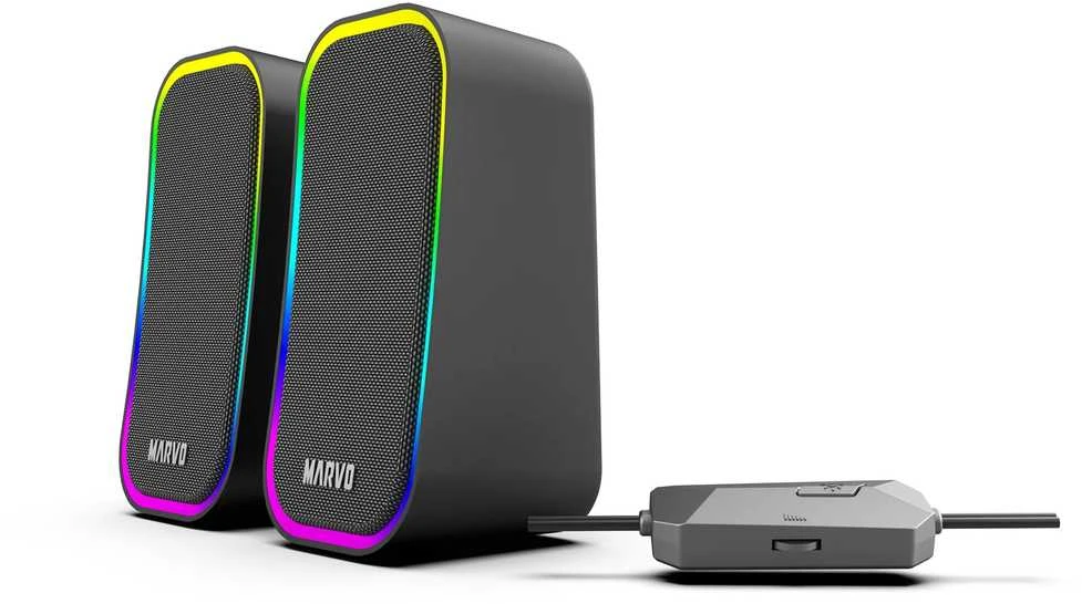 Kompiuterio kolonėlės Marvo SG-225 Havoc 20 2.0 Stereo RGB žaidimų kolonėlės | Juodos