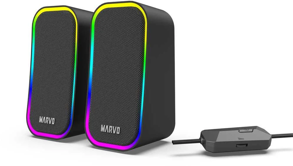 Kompiuterio kolonėlės Marvo SG-225 Havoc 20 2.0 Stereo RGB žaidimų kolonėlės | Juodos