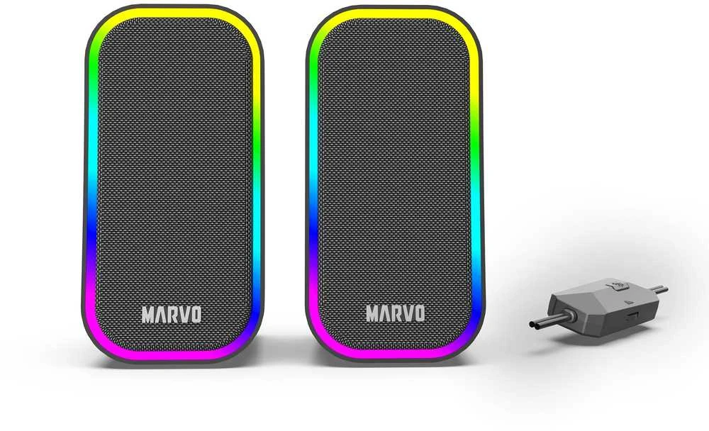 Kompiuterio kolonėlės Marvo SG-225 Havoc 20 2.0 Stereo RGB žaidimų kolonėlės | Juodos