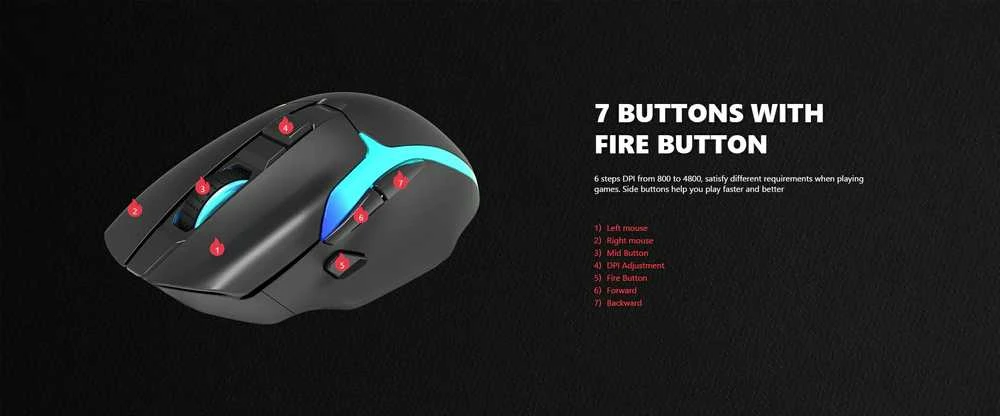 Laid. žaid. pelė Marvo G925 RGB 12000 DPI