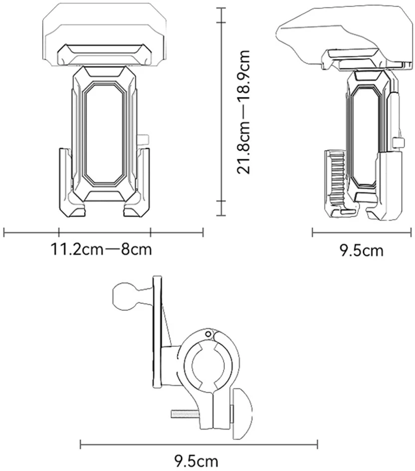 Yesido Bike phone holder C331 juodas