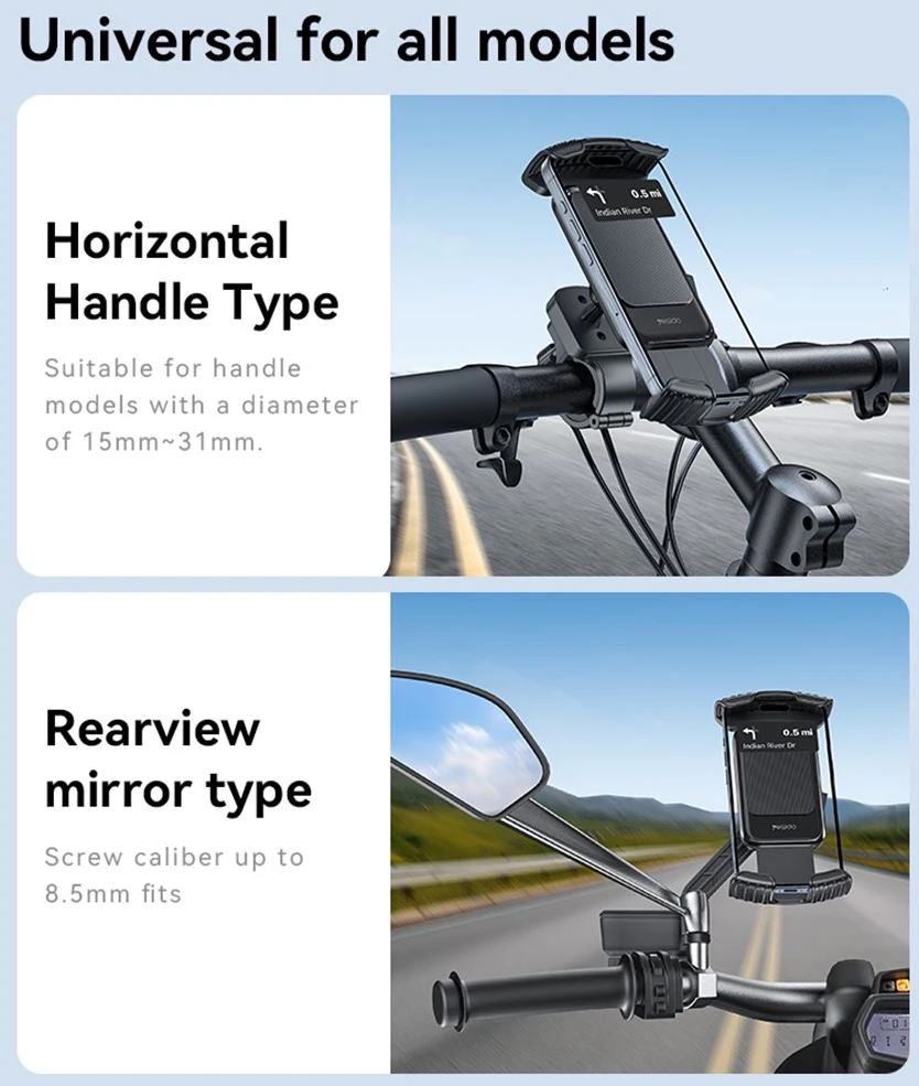 Yesido Bike phone holder C249 juodas