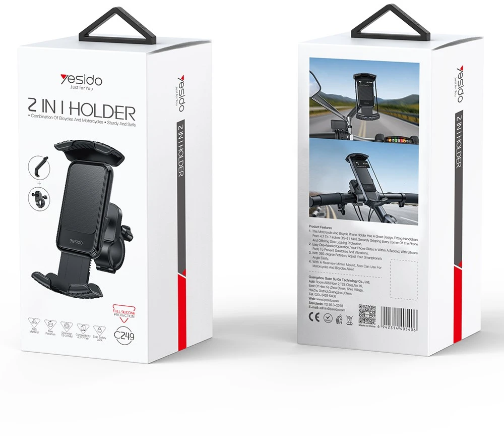 Yesido Bike phone holder C249 juodas