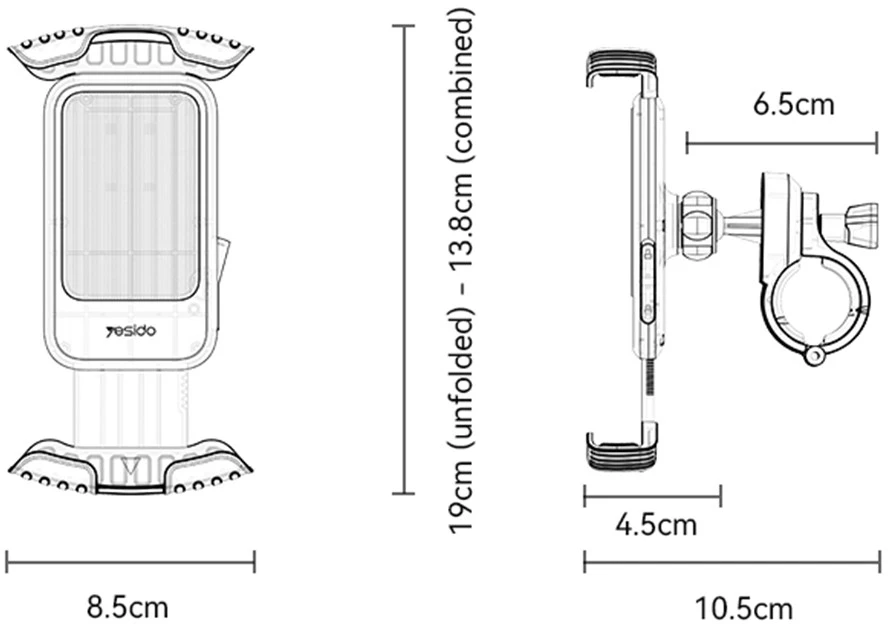 Yesido Bike phone holder C249 juodas