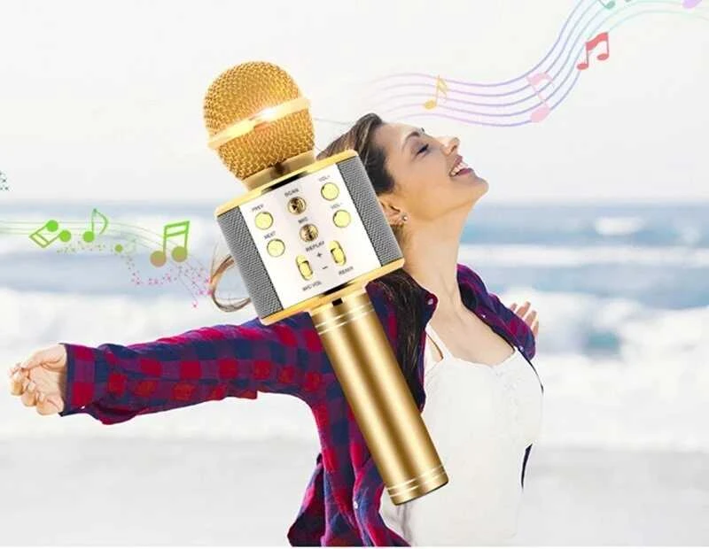 Mikrofonas Royal Song WS-858 auksinis