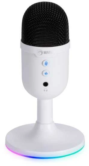 Marvo MIC-06 RGB baltas laidinis mikrofonas |USB