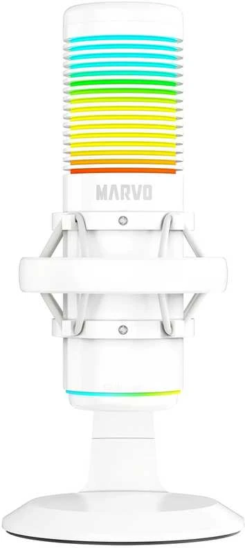 Marvo MIC-07 RGB baltas laidinis mikrofonas |USB