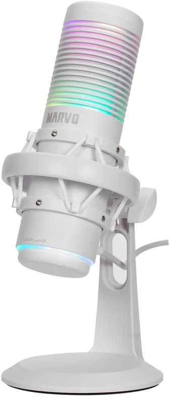 Marvo MIC-07 RGB baltas laidinis mikrofonas |USB