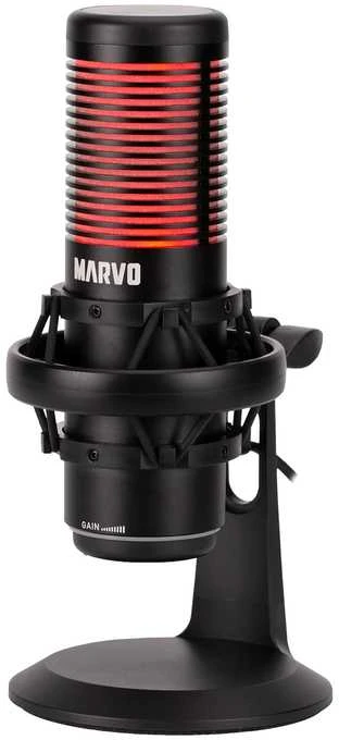 Marvo MIC-07 RGB juodas laidinis mikrofonas |USB