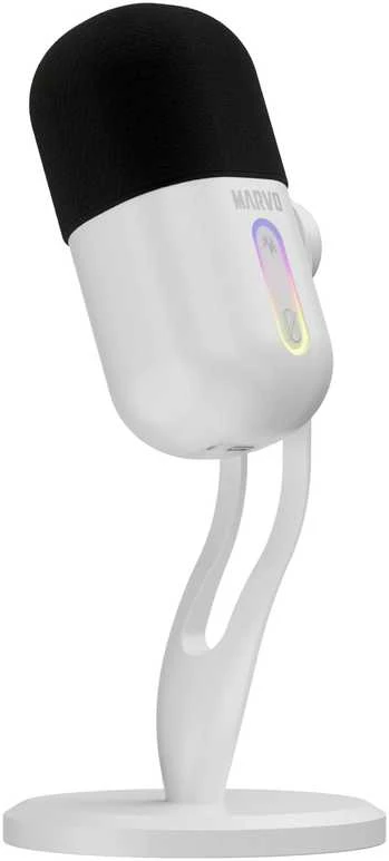 Marvo MIC-08 RGB baltas laidinis mikrofonas |USB
