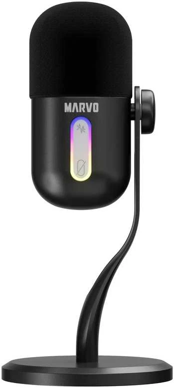 Marvo MIC-08 RGB juodas laidinis mikrofonas |USB