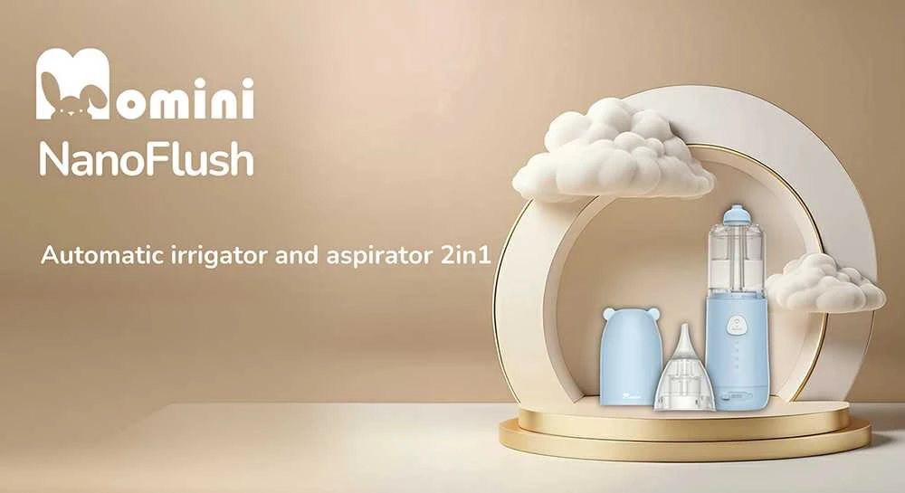 Automatinis aspiratorius ir irigatorius Momini 2 in 1 NanoFlush