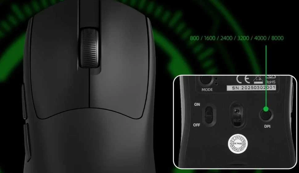 MARVO Niro 320 G867W Belaidė Pelė | BT, 2.4G | 8000 DPI | Juoda