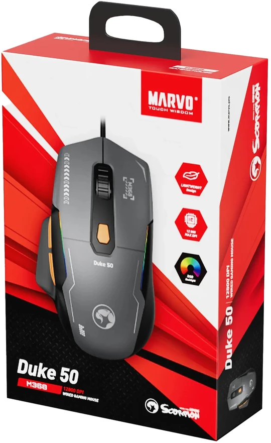 Marvo M368 BK Duke 50 su laidu žaidimų pelė