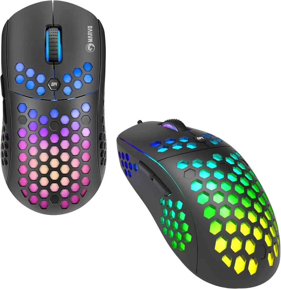 Marvo G961 RGB juoda pelė su laidu | 12000 DPI