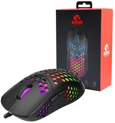 Marvo G961 RGB juoda pelė su laidu | 12000 DPI
