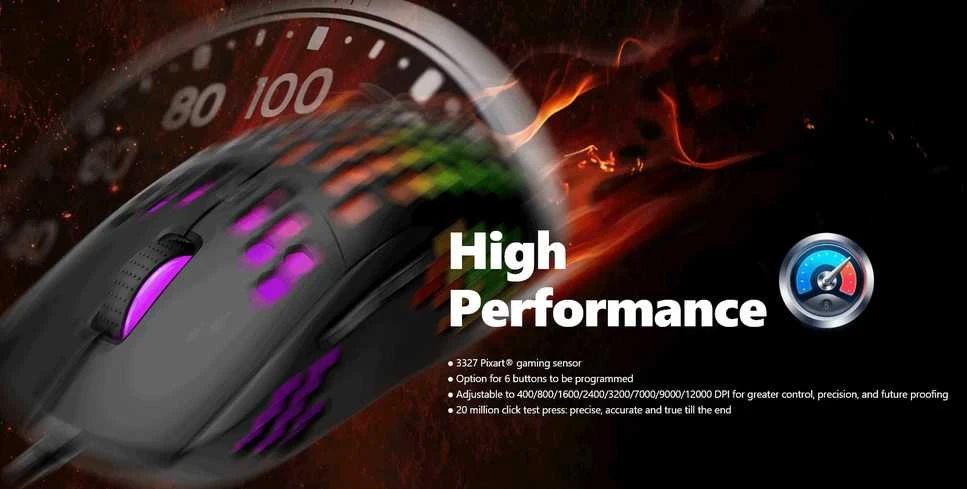 Marvo G961 RGB juoda pelė su laidu | 12000 DPI