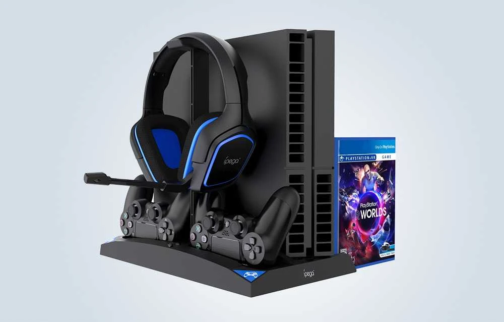 Daugiafunkcis stovas iPega PG-P4009 skirtas PS4 ir priedams - juodas