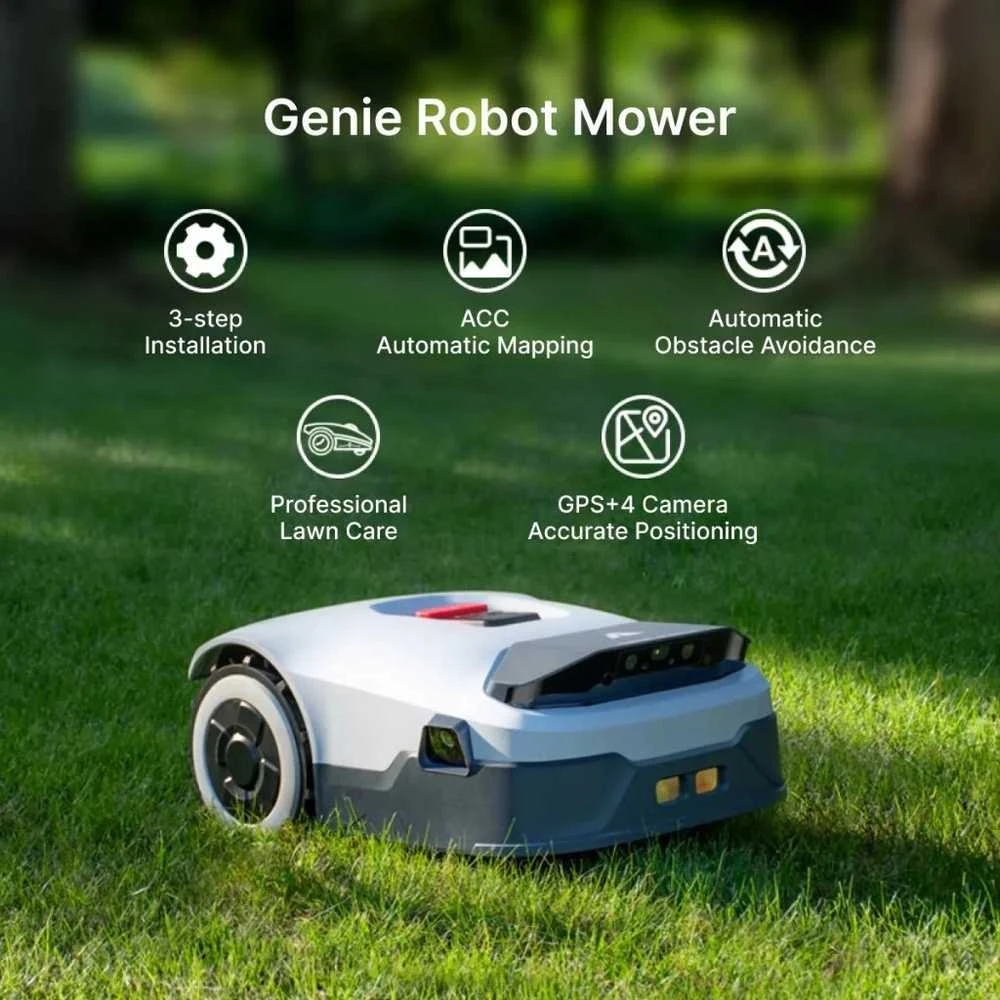 Vejos pjovimo robotas Anthbot Genie 800 1500 m², AI, RTK GPS, 3D kamera, IPX6