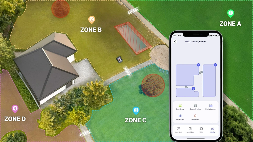 Belaidis vejos robotas ANTHBOT M5 su RTK + AI navigacija, iki 500 m²