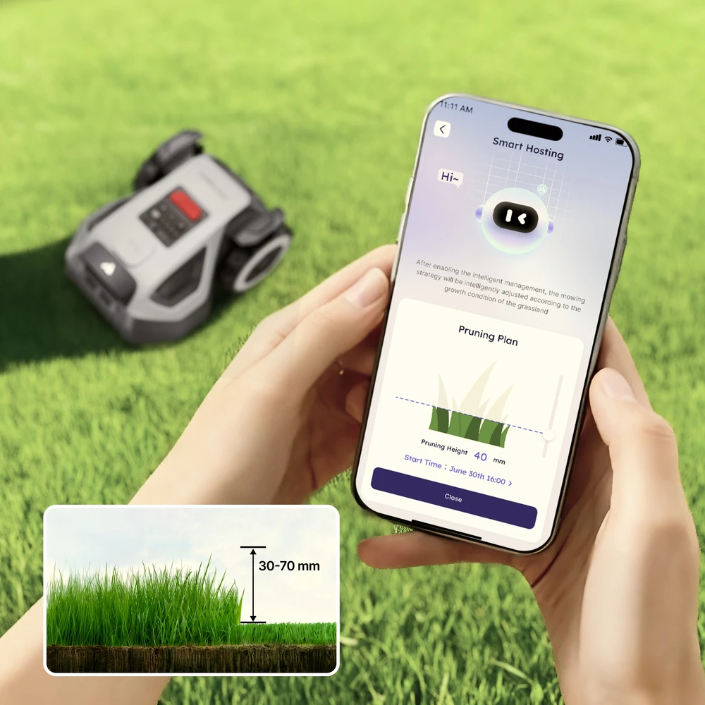 Belaidis vejos robotas ANTHBOT M5 su RTK + AI navigacija, iki 500 m²