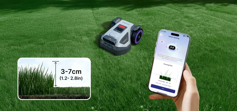 Belaidis vejos robotas ANTHBOT M9 su RTK + AI navigacija, iki 1000 m²