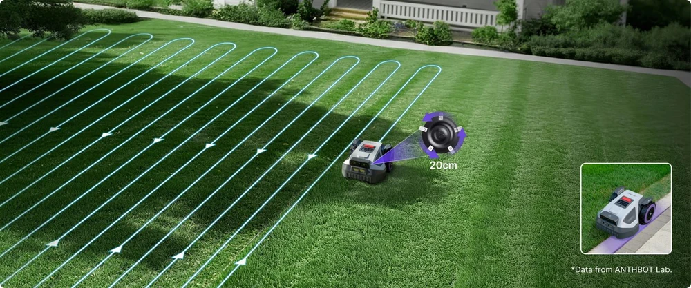Belaidis vejos robotas ANTHBOT M9 su RTK + AI navigacija, iki 1000 m²