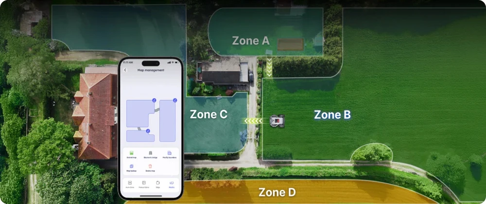 Belaidis vejos robotas ANTHBOT M9 su RTK + AI navigacija, iki 1000 m²