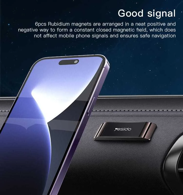 Yesido magnetinis automobilinis telefono laikiklisC151 to dashboard juodos spalvos