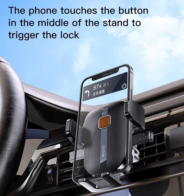 Yesido automobilinis telefono laikiklis C162 to windshield juodos spalvos