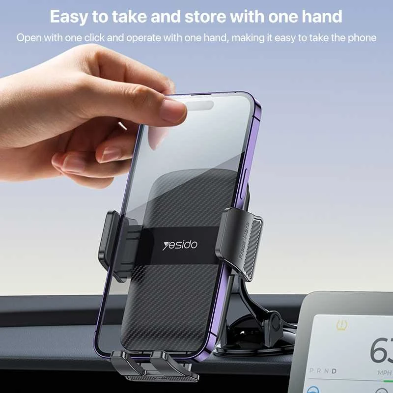 Yesido automobilinis telefono laikiklis C175 to windshield juodos spalvos