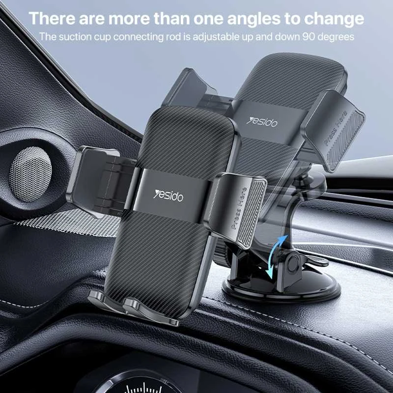 Yesido automobilinis telefono laikiklis C175 to windshield juodos spalvos