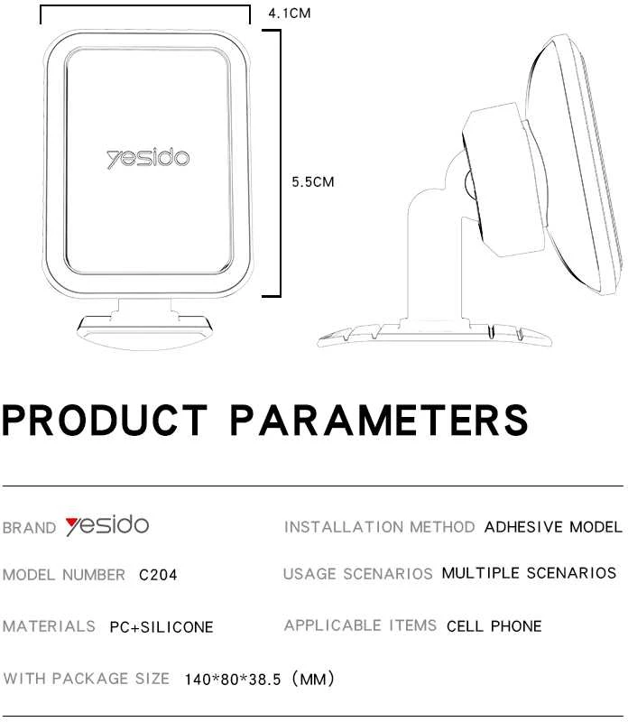 Yesido C204 magnetinis telefono laikiklis