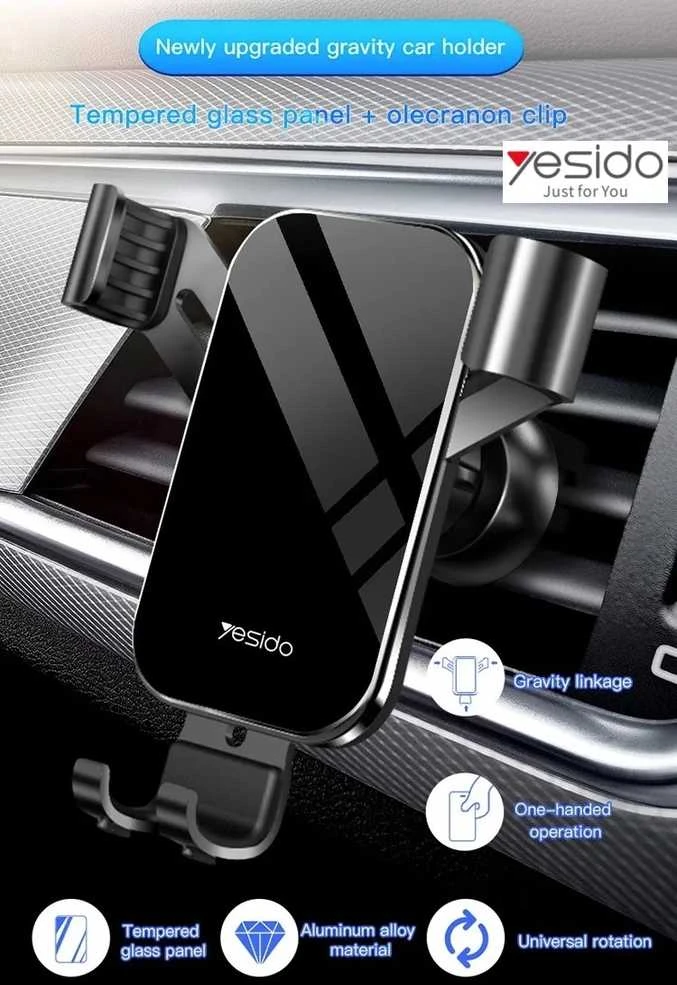 Yesido C87 automobilinis telefono laikiklis į groteles
