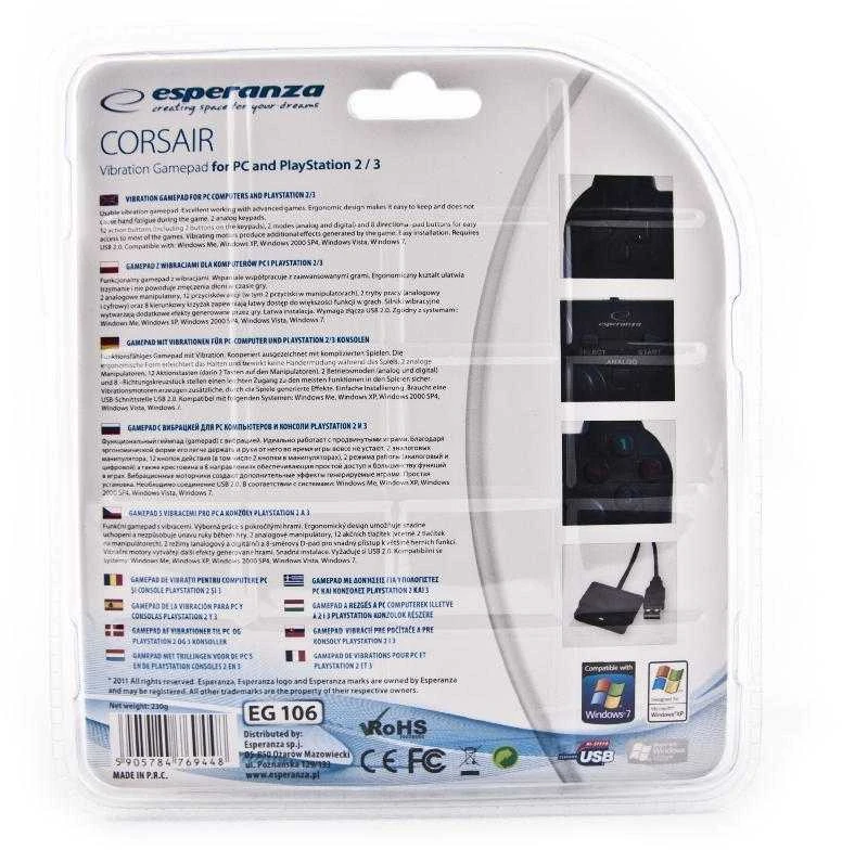 Gamepad Corsair Esperanza EG106 - juoda