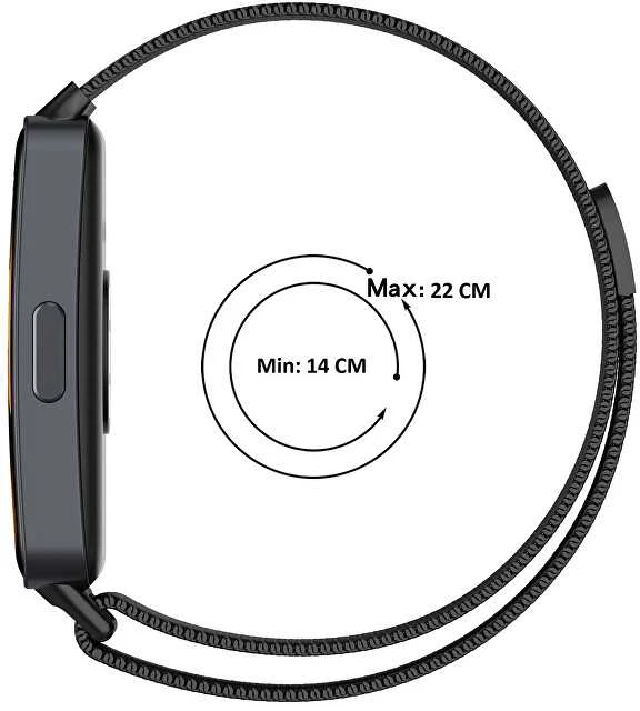 4Wrist Milanese kilpa su magnetiniu užsegimu, skirta Huawei laikrodžio apyrankei 10, 9, 8 – juoda