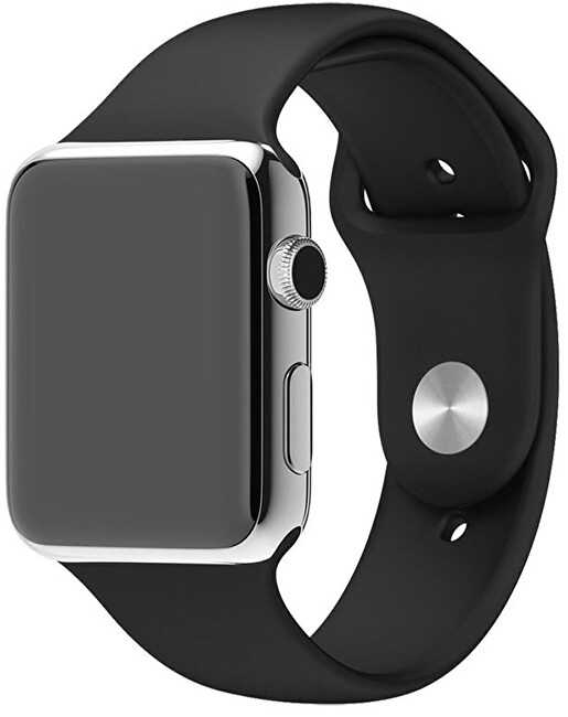 4Wrist Silikoninis dirželis Apple Watch - juodas 42/44/45 mm - S / M