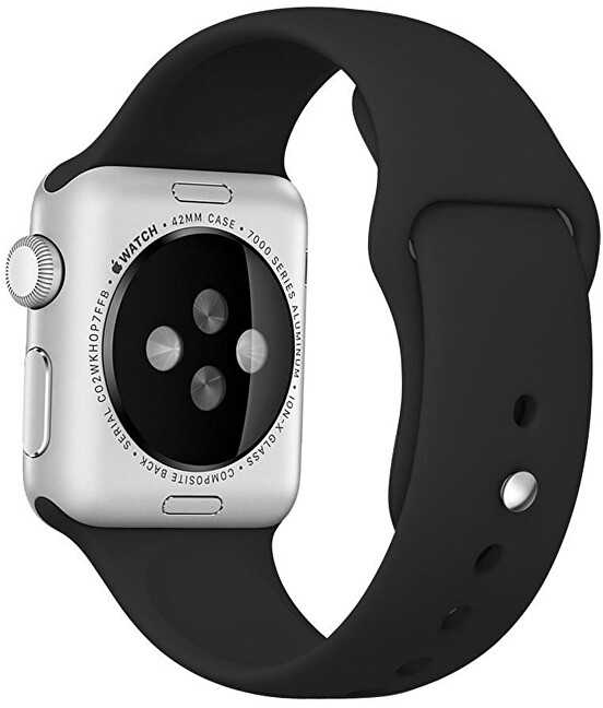 4Wrist Silikoninis dirželis Apple Watch - juodas 42/44/45 mm - S / M