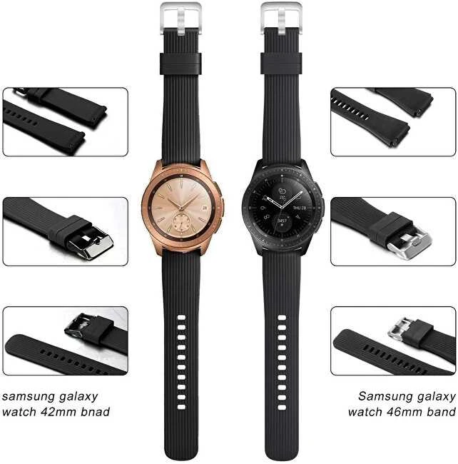 4Wrist Silikoninis dirželis Samsung Galaxy Watch - juodas 22 mm