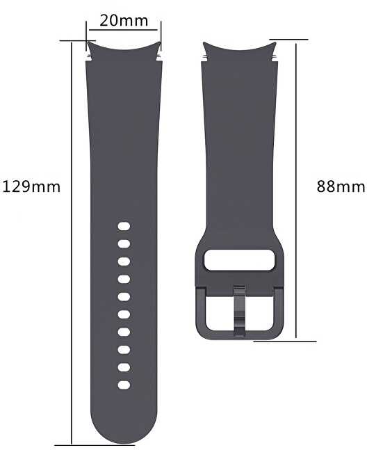 4Wrist Silikoninis dirželis, skirtas Samsung Galaxy Watch 6/5/4 – juodas