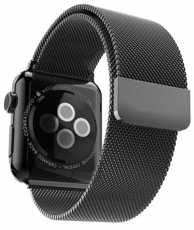 4Wrist Plieninis Milano traukiklis Apple Watch - juodas 42/44/45 mm