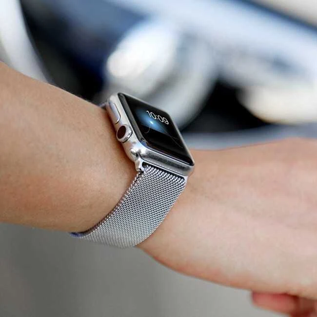4Wrist Plieninis „Milan Pull“, skirtas „Apple Watch“ laikrodžiui – sidabrinis 38/40/41 mm