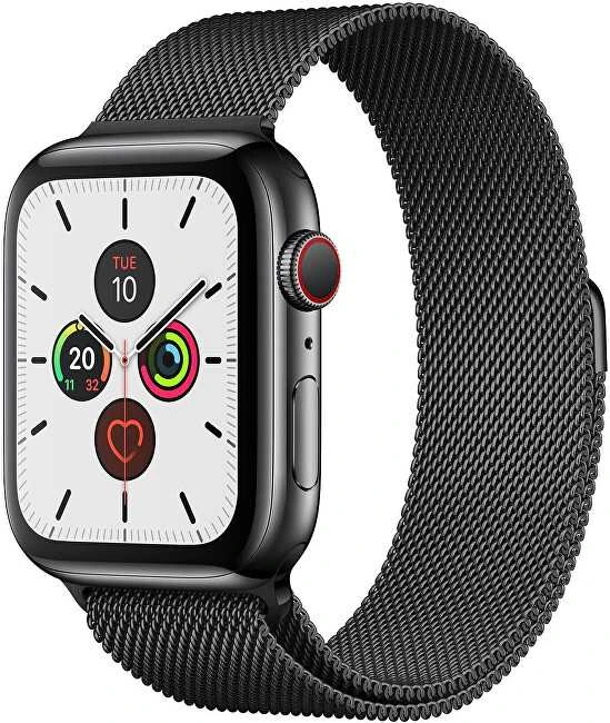 4Wrist Plieninis Milano traukiklis Apple Watch - juodas 42/44/45 mm