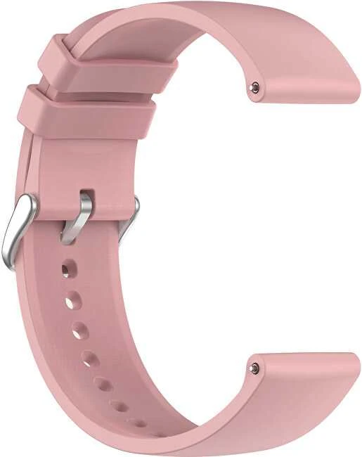 4Wrist Universalus silikoninis dirželis su sidabriniu užsegimu 22 mm - Rožinė