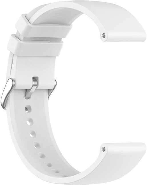 4Wrist Universalus silikoninis dirželis su sidabriniu užsegimu 22 mm - Baltas