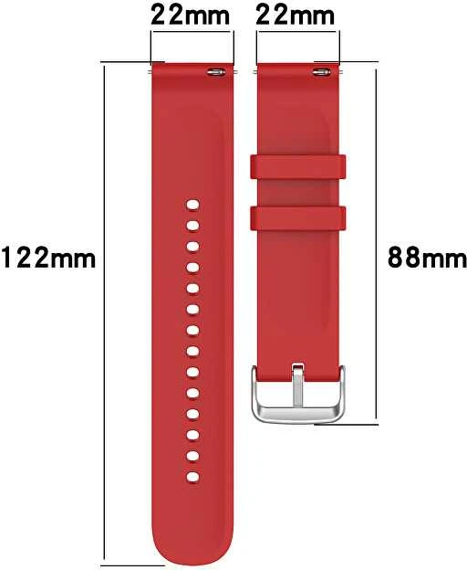 4Wrist Universalus silikoninis dirželis su sidabriniu užsegimu 22 mm - Baltas